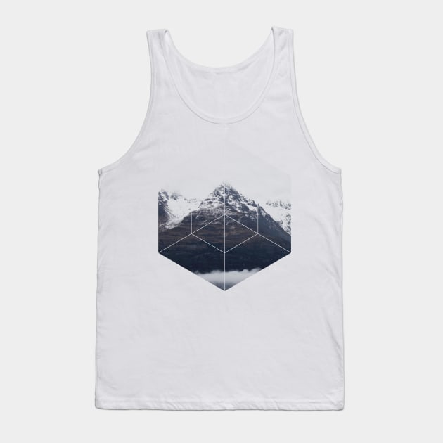 Snow Mountain Geometric Photography Tank Top by deificusArt